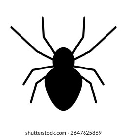 Spider silhouette icon. Halloween decor. Vector illustration.