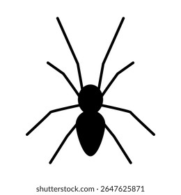 Spider silhouette icon. Halloween decor. Vector illustration.