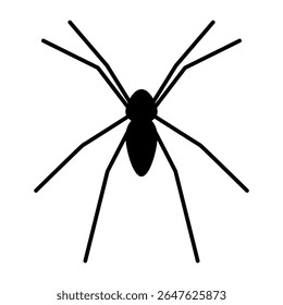 Spider silhouette icon. Halloween decor. Vector illustration.