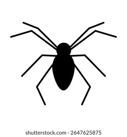 Spider silhouette icon. Halloween decor. Vector illustration.