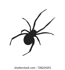 Spider Silhouette Icon Symbol Design. Vector illustration of spider isolated on white background. Halloween graphic.