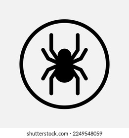 Spinnensilhouette. Einzige schwarze Spinne ohne Farbe.