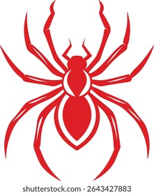Spider Silhouette Line Art Vector Illustration On White Background