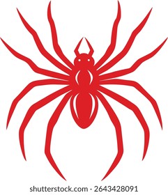 Spider Silhouette Line Art Vector Illustration On White Background
