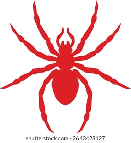 Spider Silhouette Line Art Vector Illustration On White Background