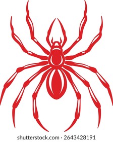 Linha de silhueta de aranha ilustração vetorial em fundo branco
