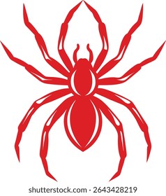 Spider Silhouette Line Art Vector Illustration On White Background