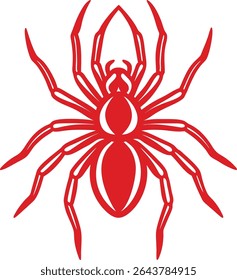 Spider Silhouette Line Art Vector Illustration On White Background