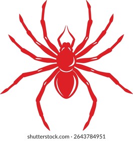 Spider Silhouette Line Art Vector Illustration On White Background