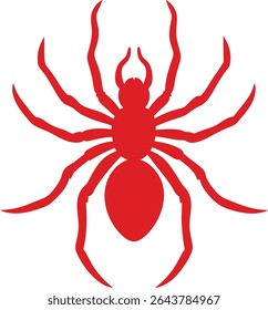 Spider Silhouette Line Art Vector Illustration On White Background