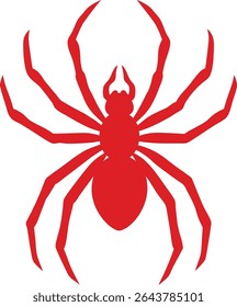 Spider Silhouette Line Art Vector Illustration On White Background