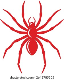 Spider Silhouette Line Art Vector Illustration On White Background