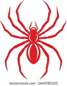 Spider Silhouette Line Art Vector Illustration On White Background
