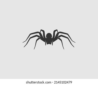 Spider Silhouette on White Background. Isolated Vector Animal Template for Logo Company, Icon, Symbol etc