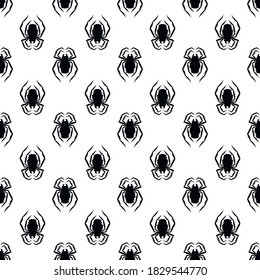 Spider silhouette seamless pattern, vector illustration