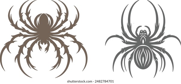 Spider silhouette vector art illustration