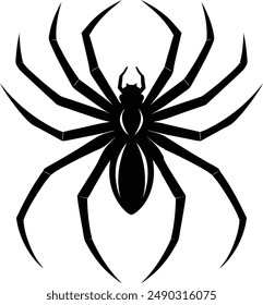 Spider silhouette vector art illustration