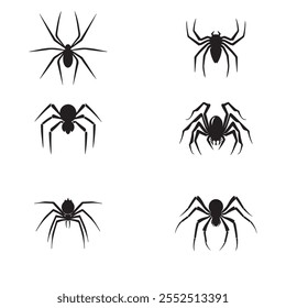 spider silhouette, vector design, illustrator