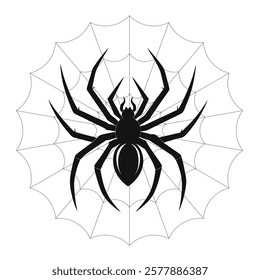 Spider silhouette vector design in white background.