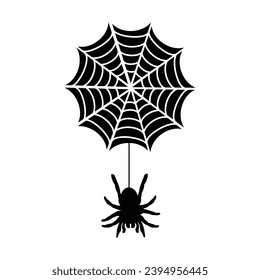 Spider silhouette. Spider vector illustration.