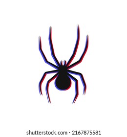 ilustración vectorial de silueta de araña con sombra