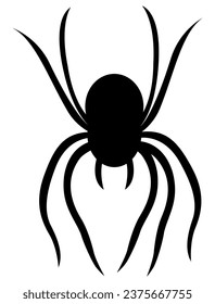 Spider silhouette vector isolated on white background.