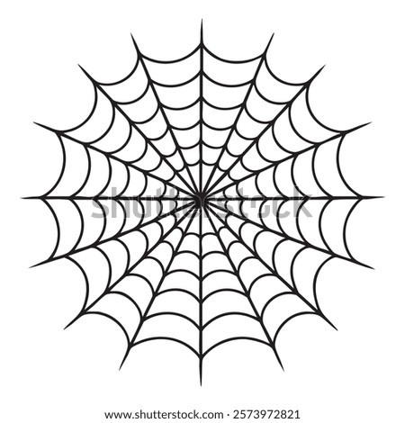 Spider silhouette vector on white background .Outline cobweb for horror Halloween party designs. Sketch art vector illustration