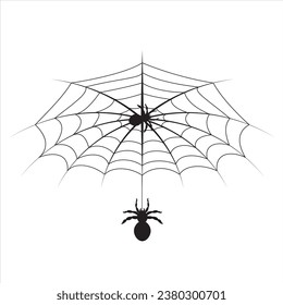 spider silhouette web hallowen  Vector set of spiders and cobwebs