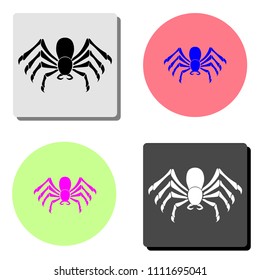 Spider. simple flat vector icon illustration on four different color backgrounds