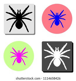 Spider. simple flat vector icon illustration on four different color backgrounds
