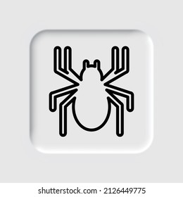 Spider simple icon. Flat desing. Neumorphism design.ai