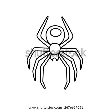 Spider. Simple icon. Outline contour vector isolated illustration.