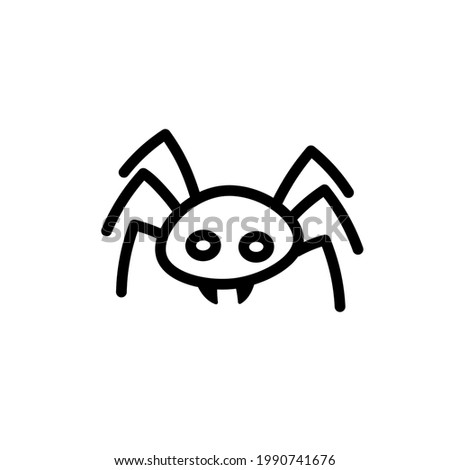 Spider simple line icon. Clipart image isolated on white background.