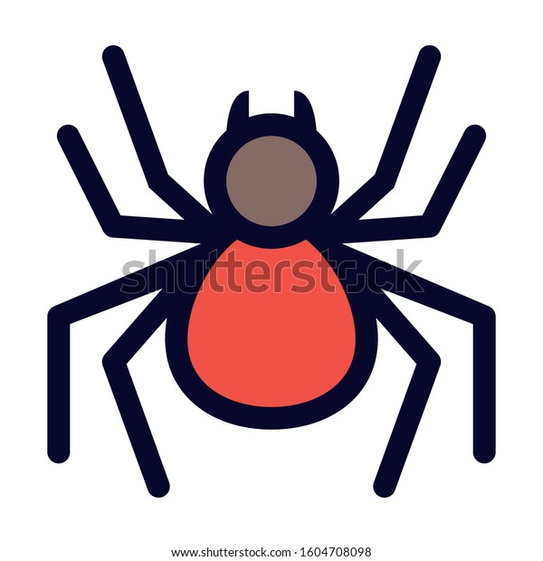 Spider Simple Vector Color Icon Stock Vector (Royalty Free) 1604708098 ...