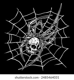 Spider Skull Character Illustration Vector