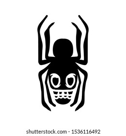 spider with skull face vector illustration
