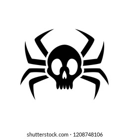 Spider skull, spooky silhouette Spider skull for attributes of halloween