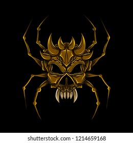 spider skull vector art