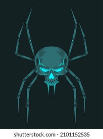 Spider skull vector, design illustration.