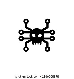 Spider skull vector icon 