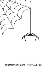 Spider and spiderweb. vector illustration