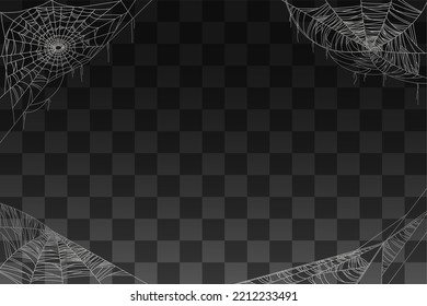 Spider spooky web decoration for background vector illustration on transparent background