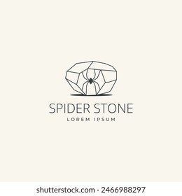 Concepto de diseño de logotipo de arte geométrico abstracto de piedra araña. Ilustración vectorial
