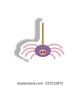 spider stylish icon in paper sticker style spider insect