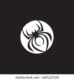 Spider symbol, grunge spider logo banner, poster design.