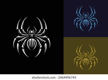 Símbolo de araña logo diseño silueta Insectos Artrópodo Ilustración vectorial