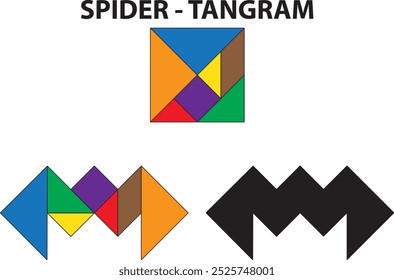 Spider Tangram Puzzle. Education and Creativity.