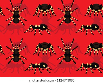 Spider Tarantula Cartoon Background Seamless Wallpaper