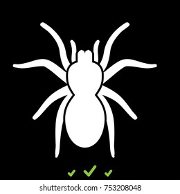 Spider or tarantula white icon .