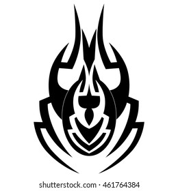 Spider tattoo tribal isolated vector sketch.